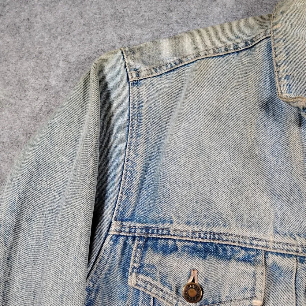Vintage Katana Jeans Denim Trucker Jacket Light Wash Blue Mens Size Medium‎ M